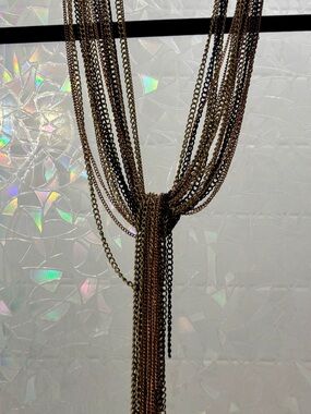 Multi-Chain Heidi Klum 48”  Necklace multi color chain